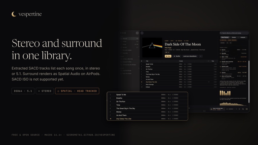 Stereo and surround versions